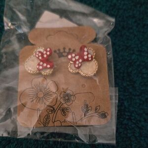 Red Polka Dot Bow Earrings